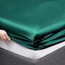 Silky Soft Pink Twin XL Satin Bed Sheets Set, 1 Deep Pocket Fitted Sheet + 1 Flat Sheet + 1 Pillowcase,  In 2025 - Teal Green - 查看 6