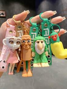 1pc Tralalero Tralala Keychain - Shark Wearing Sneakers Figurine, Durable PVC And Iron Material Bag Charm, Unique Anime Fan Gift, Casual Style, Anime Merchandise, Funny Design, High-Quality Craftsmanship, Men's Keychain, Lanyard - Multicolor - View 3