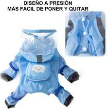 masoe Impermeable para Perro con Capucha, Impermeable Perro Pequeños y Medianos con Rayas Reflectantes y Cubre Cola, Ajustable, Un Impermeable con Botas de Perro(Azul, X-Large) - Azul - Ver 5