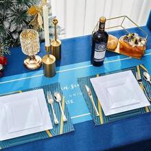 50 platos de plastico elegantes, Platos Elegantes Reutilizables para, Reutilizables, Incluye 25 Platos Grandes 25 y 25 Platos medianos 16cmplatos de plastico elegantes para bodas y fiestas - BLANCO - Ver 5