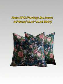 1pc/2pcs Floral Pattern Decorative Throw Pillow Cover, Suitable For All Seasons, Available In Multiple Colors, Patterns And Sizes, High-Density Jacquard Fabric Pillowcase (Pillow Insert Not Included), Zipper Closure, Suitable For Holiday Parties, Matching Beige Sofa Cushions, Sofa Pillows, Bed Pillows, Living Room, Office, Car Pillows, Also Can Be A Simple Soft Gift. - Green Peony - View 12