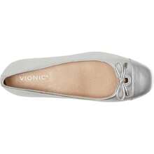 Vionic Klara Ballet Flat Women's US 9.5 Silver Leather Square Toe Slip-On ZAP321 - 銀色 - 查看 3