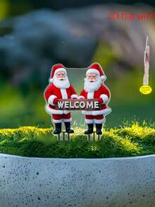 2D 亚克力圣诞老人白胡子花园桩 - 最佳户外圣诞庭院装饰，无需电池，圣诞庭院装饰 - 彩色 - 查看 10