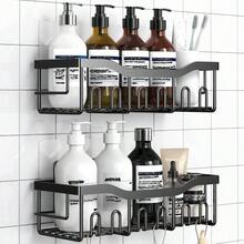 Paquete de 8 Estantes de Regadera con Adhesivos, Prueba dex ido, Sin Taladrar, Estante Organizador Regadera para Bao, Repisa para Bao Pared, Jabonera, con 3 Ganchos Autoadhesivos - 2 - Ver 2