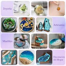 41PCS Kit de Resina Epoxi Transparente, 1KG Pegamento AB Relacin 1: 1 con Herramientas Inclidas, Sin Amarillear, Sin Burbujas, Resina Fundicin para Manualidades, Fabricacin Joyas, Moldes Epoxica - inicial - Ver 7