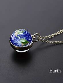 1 Stück Mars & Erde Anhänger Halskette, einzigartiges Geschenkidee für Frauen, Paare, Freunde und Familie