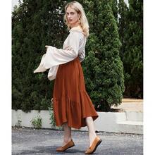 American  Women's Renaissance Pirate Skirt Medieval Long Flowy Maxi Skirt For Ren Faire Halloween Outfit With Pockets{"Color_name":"Orange","Size_name":"X-Large"} - 橘子 - 查看 5