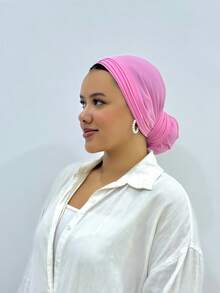 1 chiếc khăn trùm đầu turban 4 lớp màu trơn cổ điển dành cho nữ, kiểu dáng thanh lịch, dài thướt tha, chất liệu vải modal mềm mại, thoáng khí, chống trượt, thấm hút mồ hôi, phù hợp cho tập yoga hàng ngày, thể thao, hoạt động ngoài trời, đi biển, nghỉ lễ, du lịch. - Mũ ruy băng dài 4 lớp - Xem 11