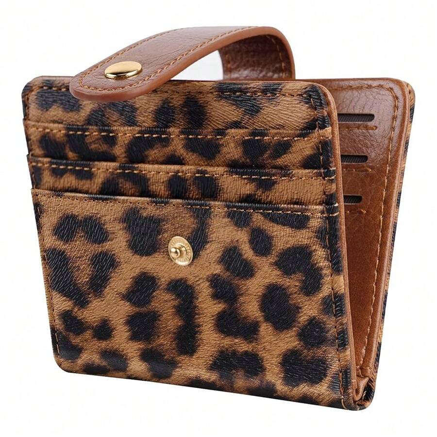 Small Wallets For Women Slim Minimalistfor Bifold Credit Card Holder For Pocket Or Purse, Leopard{"Color_name":"Leopard"} - 多色18 - 查看 1