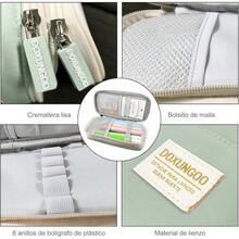 DOXUNGOO Estuche para lápices de gran capacidad Bolsa para lápices de papelería Bolsa para bolígrafos para niñas adolescentes para oficina Colegio Escuela Viaje Caja de soporte (macarrón azul) - verde macarrón - Ver 3