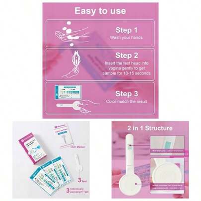Vaginal PH Strips, Vaginal Yeast Infection Strips, Feminine PH, Strips PH Balance Women, 3 Pcs