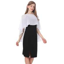 Baoqiya Women's Capelet Shawls And Wraps For Evening Dresses Soft Bridesmaid Shawl Chiffon Cape Wedding Cover Up{"Color_name":"Ivory"} - Ivory - 查看 3
