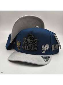 Gorra Premium Yo Peleo Gallos Placa Mixta - AZUL/GRIS - Ver 1