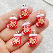 10/16 sztuk eleganckich, żywicznych, miniaturowych ozdób świątecznych w kształcie piernikowego ludzika – naszyjnik, bransoletka, kolczyki, brelok i akcesoria do torebek – z otworami do łatwego zawieszania, idealne dodatki na prezent – idealne prezenty świąteczne