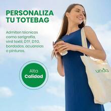 Pack de Bolsas Tote Bag Ecolgicas de Manta Cruda Algodn Bolsa de Manta para Pintar y Personalizar 40x35 Fabricadas en Mxico Bolsas de Regalo Mayoreo Resistentes UNDA - Paquete 10 - Ver 7