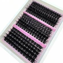 15 包 280 簇蓬松 60+80+100 股 0.07 毫米粗水貂毛睫毛 12-20 毫米混合长度 5D 褶皱俄罗斯卷睫毛延长 戏剧性浓密黑色单簇假睫毛 睫毛簇、睫毛簇、单根睫毛、睫毛、假睫毛 - 黑色 - 查看 11