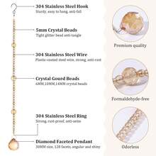 Arched Crystal Beaded Curtain Fringe Hippie Room Divider Hanging Door String Curtain For Doorway Window Hallway Home Decor - Champagne - View 7