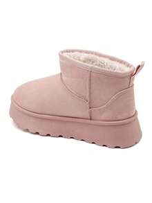 Thick Sole Lined Boots - Classic Comfort - Pink - View 3