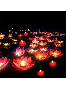 10 nến nổi màu đỏ, nến nổi màu đỏ không mùi, nến nổi hình trụ, thích hợp cho ngày lễ tình nhân, đêm lãng mạn, hẹn hò, đám cưới và trang trí bàn ăn - Nến nổi lan tỏa sự lãng mạn qua từng khoảnh khắc quý giá! - Nhiều màu - Xem 10