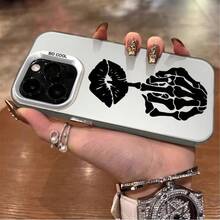 Compatible With IPhone 17 Pro Max 16 Plus 15 14 13 12 11 Air E Skull Hand Lip Tattoo Durable Shockproof Anti-Scratch PC Protective Case - màu đen - Xem 8
