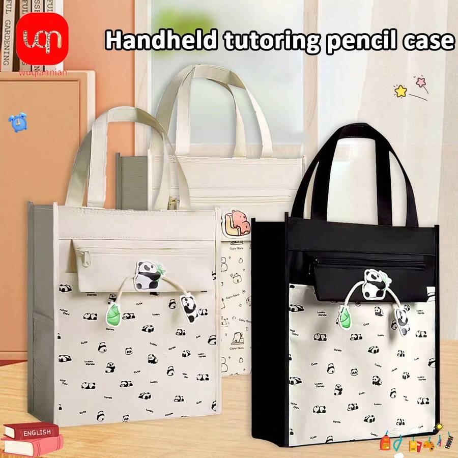 WUQIANNIAN 1 pieza Bolsa con cremallera de gran capacidad para documentos de oficina y negocios, maletín, ligera y durable, simple y elegante, adecuada para el almacenamiento de diversos documentos para la temporada de regreso a clases.