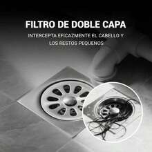 Coladera Anti Olores 10 * 10 Cuadrado, Renaje de Piso Coladera Antiolores para Bao de Acero Inoxidable con Tapa Higinica, Adecuado para Cocina, Alcantarillado, Bao y Aseo - pago - Ver 1