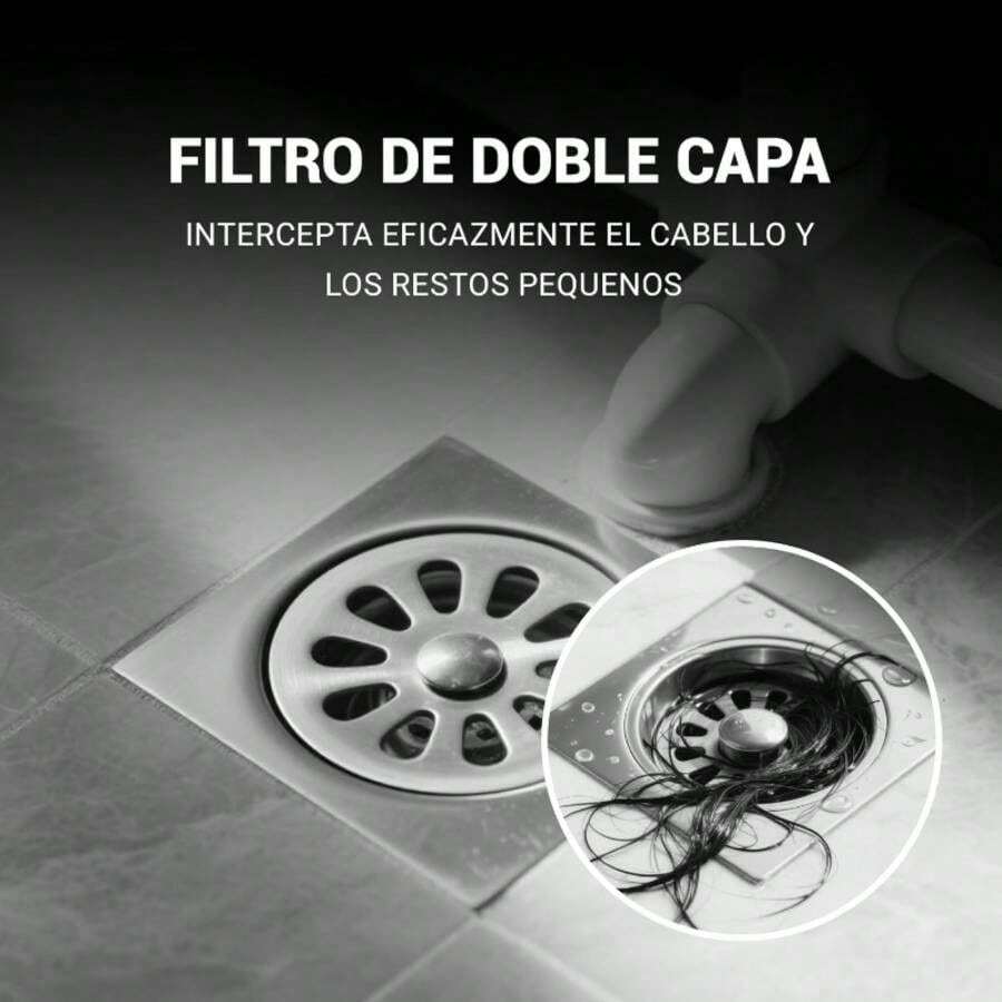 Coladera Anti Olores 10 * 10 Cuadrado, Renaje de Piso Coladera Antiolores para Bao de Acero Inoxidable con Tapa Higinica, Adecuado para Cocina, Alcantarillado, Bao y Aseo - pago - Ver 1