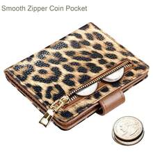Slim Bifold Wallet RFID Credit Card Wallet Small Cute Card Holder For Women, Light Leopard{"Color_name":"LightLeopard"} - 多色2 - 查看 5