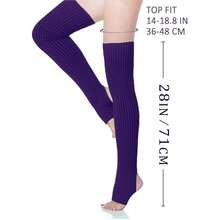V28 Long Leg Warmer, Women's Men 80s Party Ribbed Knit Dance Sports{"Color_name":"Hole71-Bripurple"} - 多色1 - 查看 4