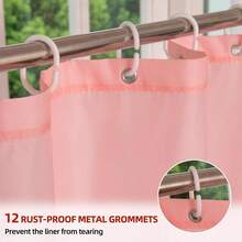 Shower Curtains YI&ZE Waterproof Fabric Pink Shower Curtain For Bathroom With 12 Plastic Hooks, Modern Bath Curtain Sets, 72x72 Inch{"Color_name":"PinkColor","Size_name":"72\"Wx72\"L(Packof1)"} - 多色20 - 查看 3