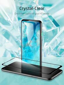 Lot de 4 films de protection d'écran en verre trempé HD compatibles avec Samsung Galaxy, iPhone, Xiaomi, Redmi, Honor, compatibles avec les coques, anti-traces de doigts et anti-rayures, idéal pour les amoureux, toucher soyeux, absorption automatique, dureté élevée, bords arrondis, design anti-poussière, installation facile. - Transparent - Voir 9