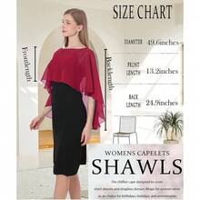 Baoqiya Women's Capelet Shawls And Wraps For Evening Dresses Soft Bridesmaid Shawl Chiffon Cape Wedding Cover Up{"Color_name":"WineRed"} - 酒紅色 - 查看 5