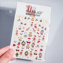 Miếng dán móng nghệ thuật Giáng sinh 2025 5D 1 miếng dán móng tay hình ông già Noel nổi hình cây thông Noel với pha lê 1 miếng dán móng tay hình gấu dễ thương hình kẹo que bông tuyết hình Giáng sinh dùng để trang trí móng tay ngày lễ - Nhiều màu - Xem 13