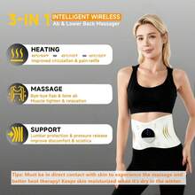 Abdominal Stimulator, Abdominal Shaping Belt, Muscle Stimulator With Heating Function, Used For Reducing Abdominal Fat, Removing Cellulite, Burning Fat, Postpartum Abdominal Exercise, Making The Abdomen Smooth And Tight, Lower Back Massager, Relieving Pain, Suitable Gift For Men And Women - Beige - View 3