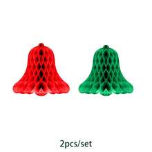 1/2/3pcs Festive Christmas Honeycomb Pendant Set - Colorful Paper Tree & Hat Bell Decorations For Winter & New Year Celebrations, Ideal For Holiday Tree Ornaments, Christmas Decorations