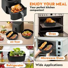 1/2 PIEZAS Bandeja cuadrada de silicona para cesta de freidora de aire. Forro antiadherente y reutilizable para freidora de aire, sartén de silicona resistente a altas temperaturas para hornear, cocinar al vapor y hornear pasteles. Accesorios de cocina, suministros navideños para fiestas y reuniones. - Multicolor - Ver 6