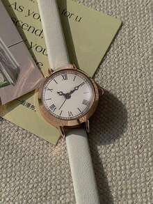 Reloj de cuarzo de moda para niña, con esfera sencilla y correa vintage, reloj de cuarzo de alta gama - Ver 11