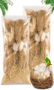 Sukh 2 Pack Bird Nesting Material - Bird Nests Bedding Hummingbird Nesting Material Mixing Canary Nesting Material Finch Nesting Material Parakeet Nesting Materials For Cage,Gardens,Tree Trunks (80G) - trắng - Xem 1