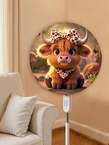 1 pièce, Jolie housse de ventilateur de vache des highlands et de tournesol, Housse anti-poussière pour ventilateur électrique sur pied, Accessoires de décoration pour la maison, Housse anti-poussière avec motif personnalisé, Housse anti-poussière en tissu durable