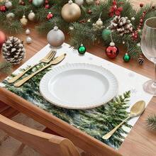 Set 4/6 covorașe roz de Crăciun, covorașe lavabile cu tema Moș Crăciun, brad roz, om de zăpadă, 30x45 cm