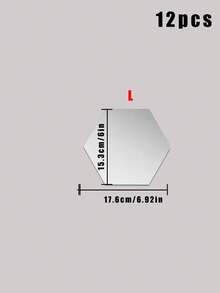 1 bộ Hình lục giác thiết kế gương dán tường - Bạc - Xem 9
