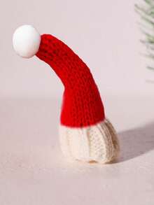 1pc Mini Christmas Hats And Scarves Small Doll Size Santa Hats ,Christmas Knit Doll Hats & Scarves Decor, Small Snowman & Mini Santa Hats For Dolls, Mini Xmas Ornaments Home Decor Christmas Decorations Room Decor Winter