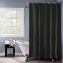 Heavy Shower Curtain Liner, 12 Rust Resistant Metal Grommets, 3 Weighted Magnet Hem, Black