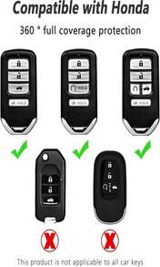 Car Key Fob Cover Compatible With Honda Accord Civic CRV,Soft TPU Key Fob Case With 5 Buttons,Car Essentials KKey Fob Protector (White) - ColorA - 查看 3