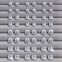 48pcs/Set Round & Square CZ Stud Earrings For Women, Elegant & Simple Design, Versatile Casual Fashion Gift - A - Xem 3