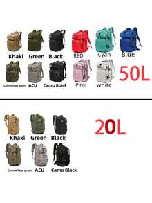20L/50L Nylon Vattentät Vandring Fiske Jaktväska Ryggsäck Utomhus Skola Gym Ryggsäckar - Multifärgad - Visa 4