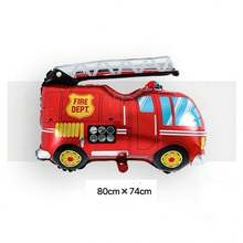 1pc Happy Birthday Bread Van, Ice Cream Truck, Steam Train, Excavator And Other Aluminum Foil Balloons, Construction Vehicle Theme Party Decorations - Multicolor - View 19