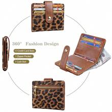 Small Wallets For Women Slim Minimalistfor Bifold Credit Card Holder For Pocket Or Purse, Leopard{"Color_name":"Leopard"} - 多色18 - 查看 6