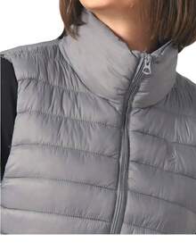 CHALECO ACOLCHADO LIGERO SIN MANGAS CON CUELLO ALTO PARA MUJER - Gris - Ver 4