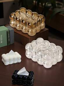 Modern Cloud-Shaped Tissue Box Suitable For Home And Office, Detachable And Easy To Clean, Large Marshmallow-Style Tissue Dispenser, Stylish Bathroom Cabinet Decor, 4 Styles - Multicolor - View 2